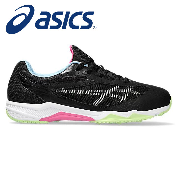 ★速く走るためのスピードモデル！靴幅ワイドタイプ★【アシックス　asics】【シューズ　靴】 ジュニア用ランニングシューズ レーザービーム SI スニーカー 運動靴 子供 こども 通学 1154A159 (002) ブラック/Lイエロー [s-ten][230807]