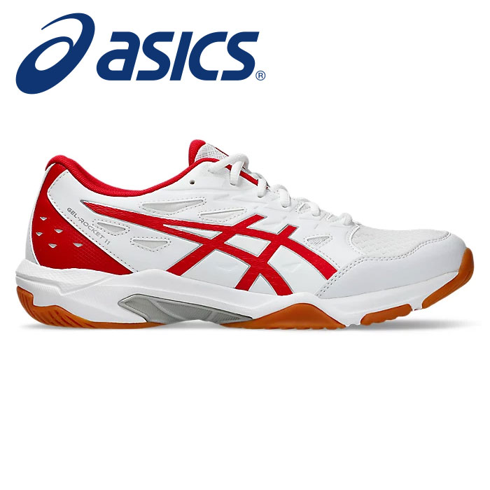 【あす楽】★優れたクッション性＆サポート！エントリープレーヤー向け★【アシックス　asics】【シューズ　靴】 バレーボール シューズ GEL-ROCKET(ゲル ロケット) 11 メンズ レディース 兼用 靴幅：スタンダード 1073A065 (100) ホワイト/クラシックレッド [ten][240510]