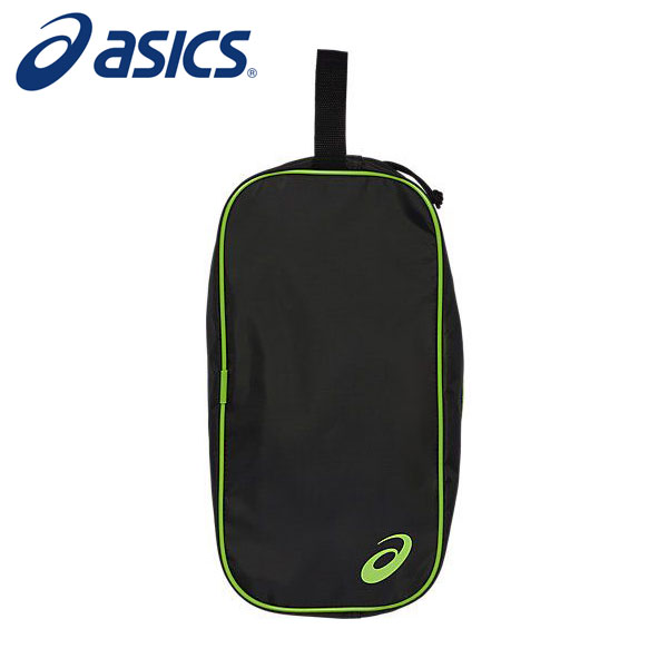 ★ワンポイントの色々なシーンに使いやすいシューズケースM★【2024年秋冬モデル】【アシックス　asics】【スポーツバッグ】 シューズバッグ シューズケースM メンズ レディース 男女兼用 3033B962 (002) Pブラック×ライムゼスト [ten][241002]