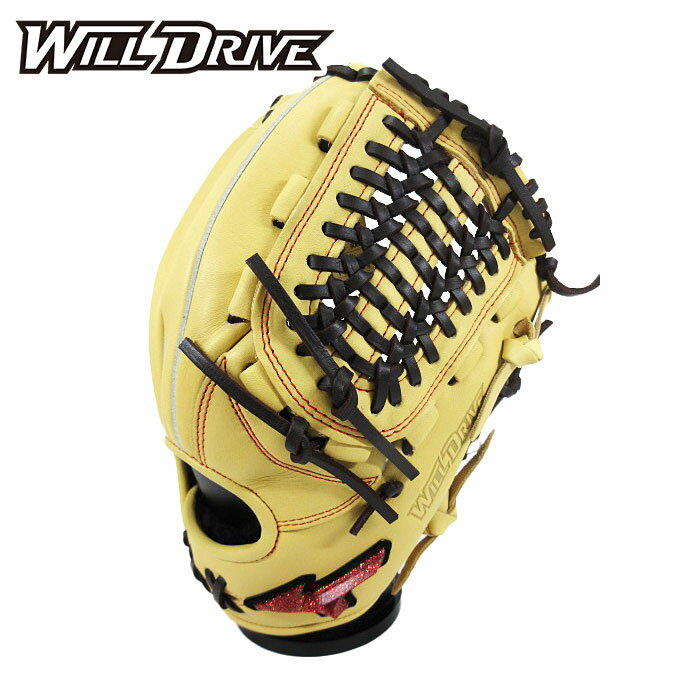 ★展示会限定品★【ミズノ　MIZUNO】【グラブ　グローブ】 野球 一般 軟式 グローブ(オールラウンド用) WILLDRIVE RED(ウィルドライブ レッド) AXI 右投げ 1AJGR14210 (8066) ブロンド×ローズブラウン [ten][240822][刺繍可]