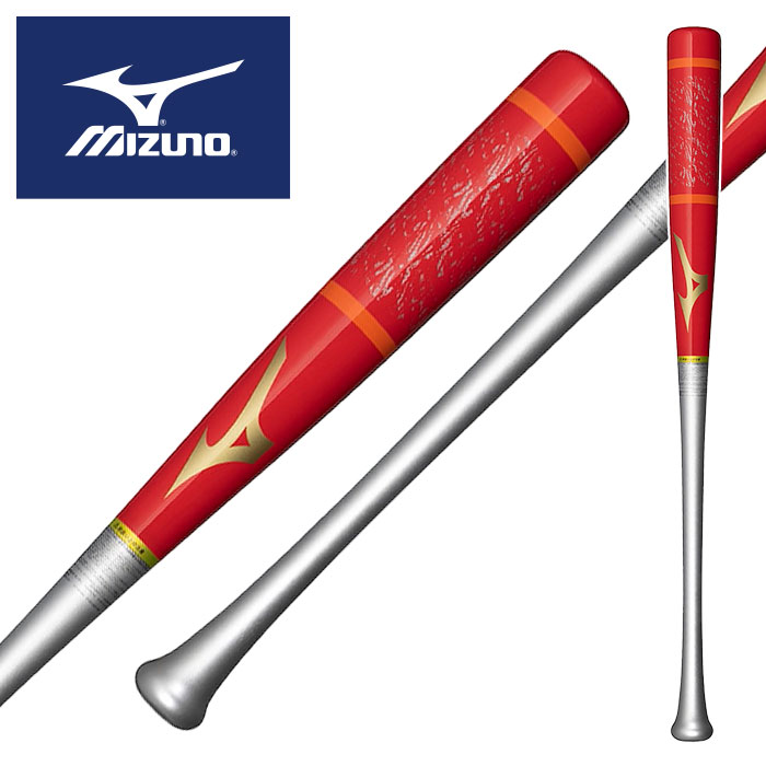 ★展示会限定品！村上 宗隆選手モデル 2024ミズノセレクションモデル限定カラー★【ミズノ　MIZUNO】【バット】野球 木製トレーニングバット(打撃可) プロフェッショナルW 84cm 平均950g 1CJWT24384 (MM55F) レッド×シルバー [ten][240726]