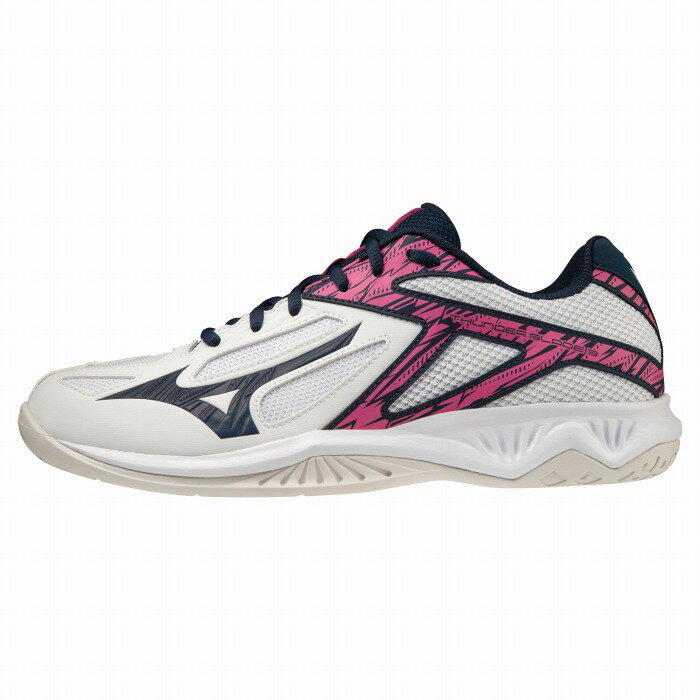 【あす楽】【送料無料】★バレーボールを始める最初の1足にオススメ★【ミズノ　MIZUNO】【シューズ　靴】 バレーボールシューズ サンダーブレード3 メンズ レディース 男女兼用 V1GA217014 ホワイト/ネイビー/ピンク [ten][230201] 父の日 プレゼント