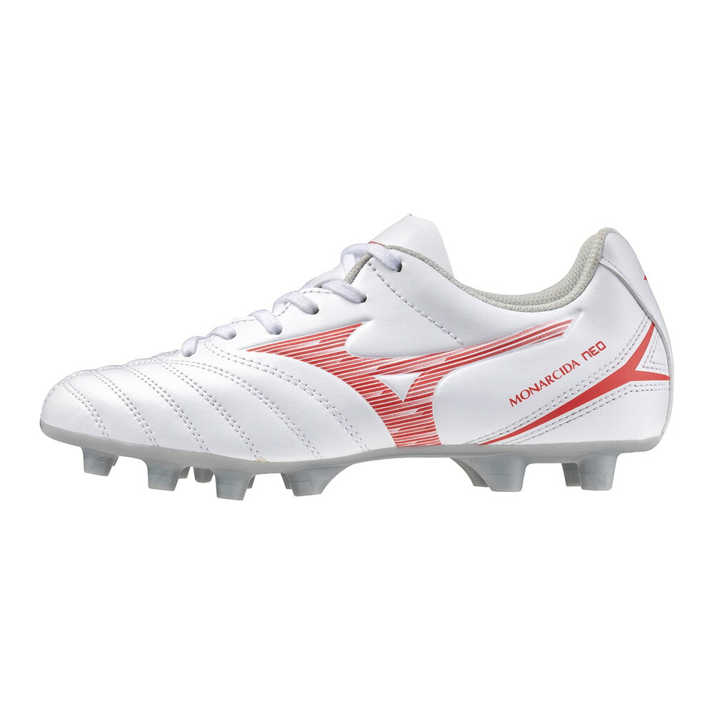 【2025年春夏モデル】【ミズノ　MIZUNO】【シューズ　靴】 サッカー ジュニア スパイク モナルシーダ NEO 3 SELECT Jr ミズノ シューズ 子供 キッズ ワイド P1GB242560 ホワイト×レッド [ten][250212]