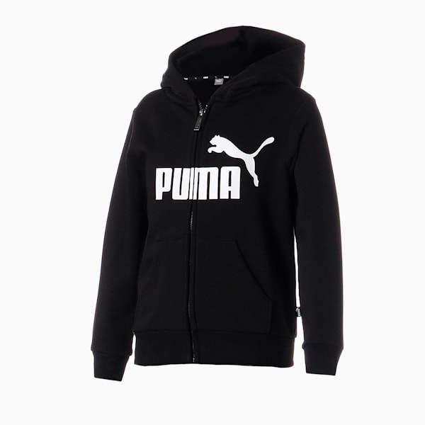 ★超特価品★【プーマ　PUMA】【ウェア】 ジュニア フーディー ビッグ ロゴ ジップアップ パーカー スウェット 子供 こども 小学生 プーマ セール 848437 (01) ブラック [ten][250207]
