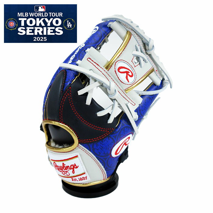 [型付け1円(オプション含む)]★ 2025 MLB 東京シリーズ 限定 グラブ ★【ローリングス　Rawlings】【グラブ　グローブ】 野球 一般 軟式 グローブ 内野手 右投げ 内野 ドジャース カブス セール GR5HMWTN62 (N/W) ネイビー/ホワイト [ten][250302][グラブ袋付き][刺繍可]
