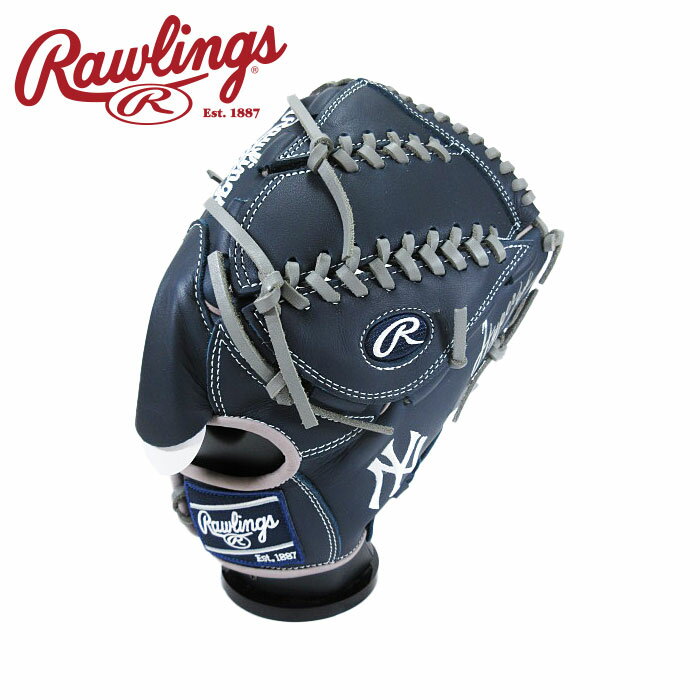[型付け1円(オプション含む)]【2025年春夏モデル】【ローリングス　Rawlings】【グラブ　グローブ】 野球 一般 軟式 グローブ 投手 ハイパーテック MLB チーム 右投げ ローリングス ピッチャー GR5HTMA15W (NYY) ヤンキース [ten][250228][刺繍可]
