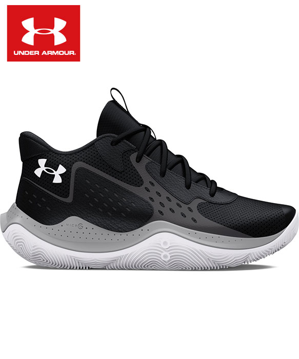 【アンダーアーマー　UNDER ARMOUR】【シューズ　靴】 ジュニア用バスケットボールシューズ UAジェット23 AP バッシュ ミニバス 子供 こども 小学生 3026844 (001) ブラック/ジェットグレー セール [ten][240902]