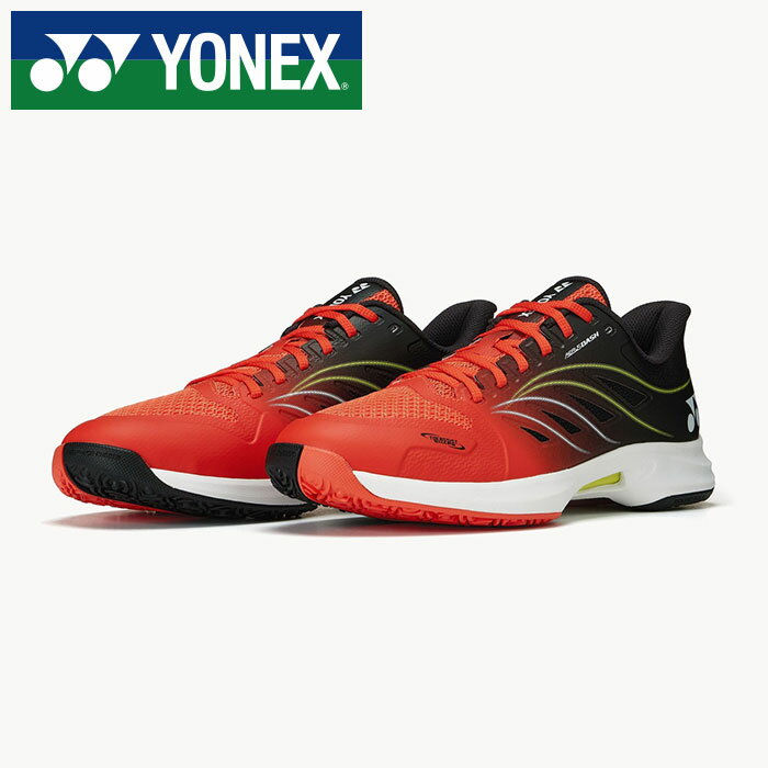 ★ヨネックス最軽量モデル★【 2025年 秋冬モデル】【 ヨネックス YONEX 】【 シューズ 靴 】 テニスシューズ パワークッション エアラスダッシュ 5 GC 3E オムニクレー メンズ レディース 男女兼用 テニス SHTAD5GC (674) フレイムレッド/ブラック [ten][250928][amz]