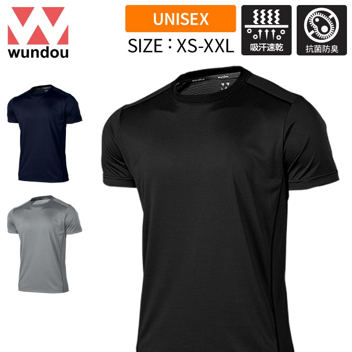 【メール便送料無料】【特価SALE　セール価格】【wundou　ウンドウ(フロリダウインド)】【ウェア】Tシャツ　半袖　アウトドア　デオドラント　ユニセックス　男女兼用　吸汗速乾　抗菌防臭　P910　[200810] 父の日 プレゼント