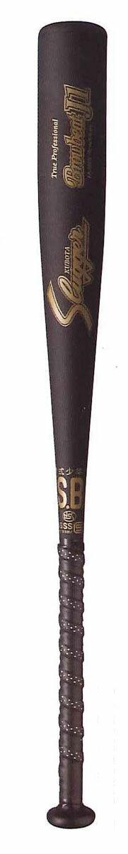 【久保田スラッガー　クボタ】野球　ベースボール　軟式金属バット（少年　ジュニア用）　75cm　Browbeat J1　BAT-70A(KA-5075)　BAT70A(KA5075)マットブラック×ゴールド[メール便不可]