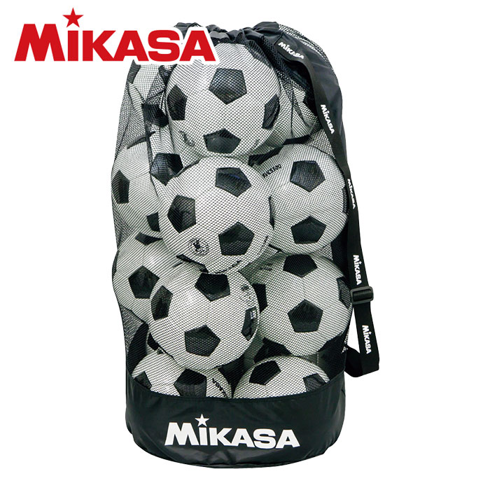 [最大2000円OFFクーポン発行中]★ネーム入れ可★【ミカサ　MIKASA】ボールバッグ メッシュ巾着型(サイズ：特大) バレー フットサル サッカー バスケット 名入れ MBAL ブラック [220616] 父の日 プレゼント