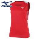 [最大2000円OFFクーポン発行中]【メール便送料無料】【ミズノ　MIZUNO】【ウェア】陸上　レーシングシャツ　レディース　女性用　ノースリーブ　U2MA825062　チャイニーズレッド×ホワイト　[200203]