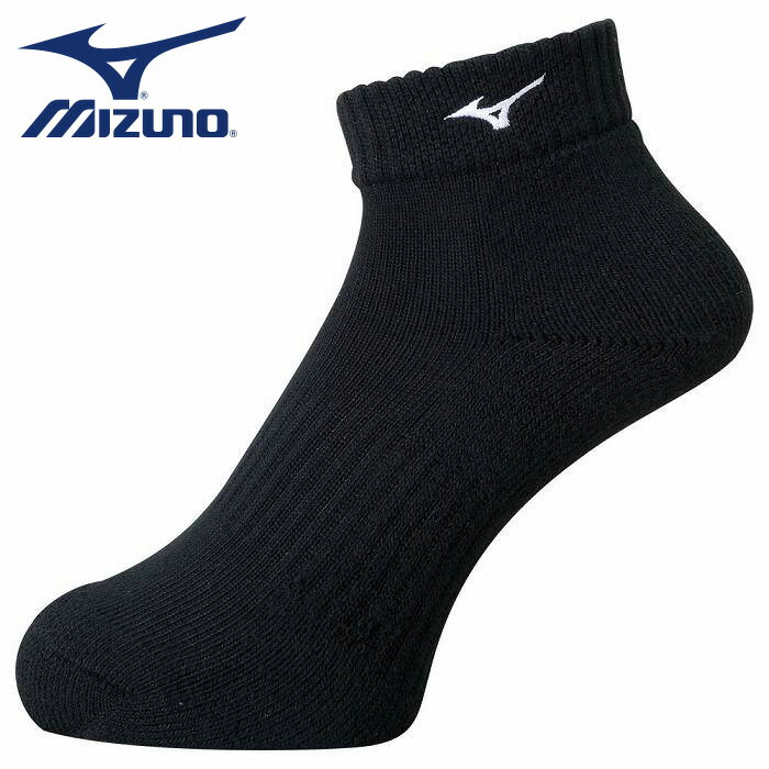 【メール便送料無料】★丈夫で履きやすく、動きやすい★【ミズノ　MIZUNO】【ソックス　靴下】バレーボール　ショートソックス　ユニセックス　V2MX800190　ブラック×ホワイト　[200203] 父の日 プレゼント