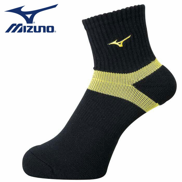 【メール便送料無料】【ミズノ　MIZUNO】【ソックス　靴下】バレーボール　ショートソックス　ユニセックス　V2MX800294　ブラック×イエロー　[200203] 父の日 プレゼント