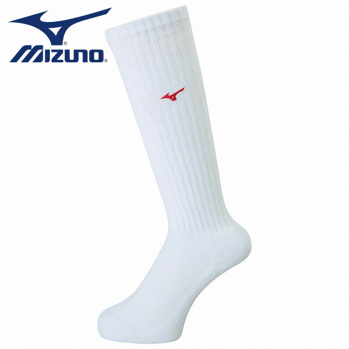 【メール便送料無料】【ミズノ　MIZUNO】【ソックス　靴下】バレーボール　ロングソックス　ユニセックス　V2MX800876　ホワイト×レッド　[200203] 父の日 プレゼント