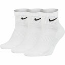 スクールソックス 子供用 【メール便送料無料】【ナイキ　NIKE】【ソックス　靴下】トレーニング　エブリデイ クッション クウォーター ソックス(3足組)　ユニセックス　メンズ　レディース　子供　通学　アンクル　SX7667　100　ホワイト　[200425]