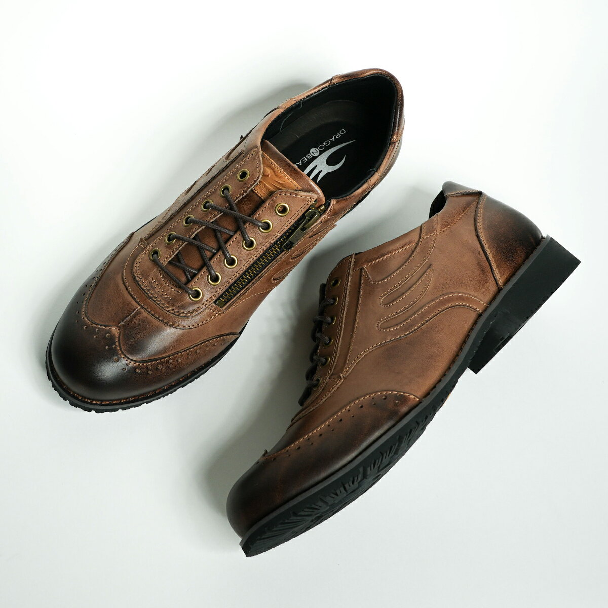 ドラゴンベアード【公式ショップ】【DB 148Lx DBRN 】ワーク ハンドメイド 本革 コート 焦し加工 オールシーズン ファッション カジュアル ラグジュ...