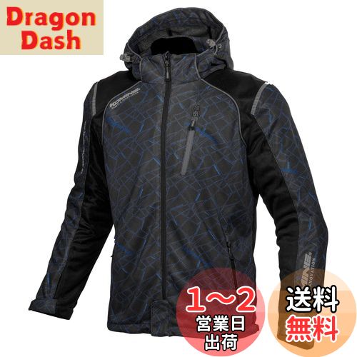 [KOMINE] バイク用 プロテクトフルメッシュパーカ JK-135 1212 春夏向け CE規格レベル2 メッシュ素材 プロテクター 07-135 メンズ Crush Blue/Black M