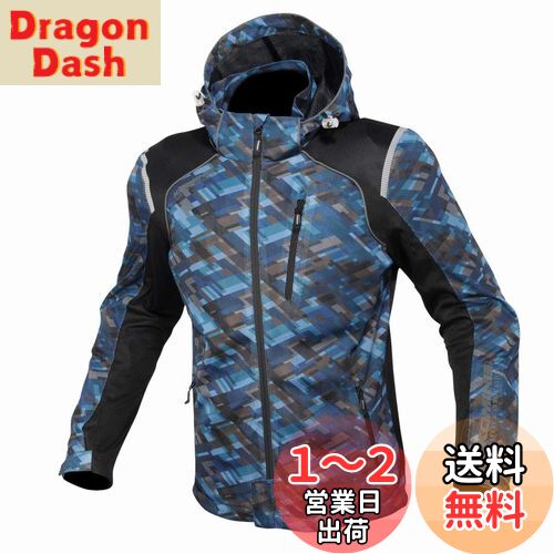 [KOMINE] バイク用 プロテクトフルメッシュパーカ JK-135 1212 春夏向け CE規格レベル2 メッシュ素材 プロテクター 07-135 メンズ Plaid Navy XL