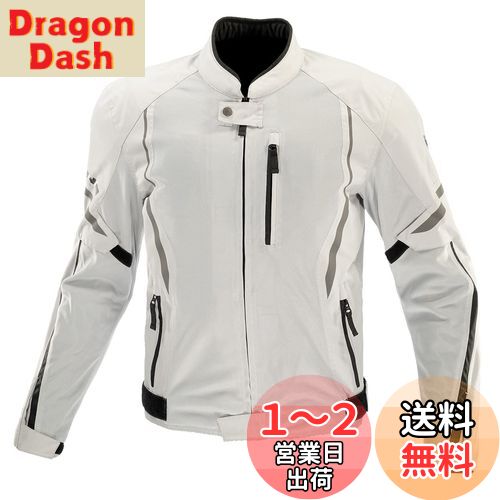 [KOMINE] バイク用 JK-1463 プロテクトハーフメッシュジャケット 07-1463 メンズ Light Grey Black M