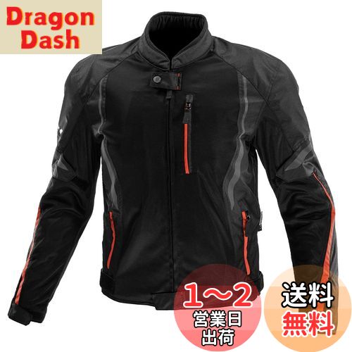 [KOMINE] バイク用 JK-1463 プロテクトハーフメッシュジャケット 07-1463 メンズ BlackRed XL