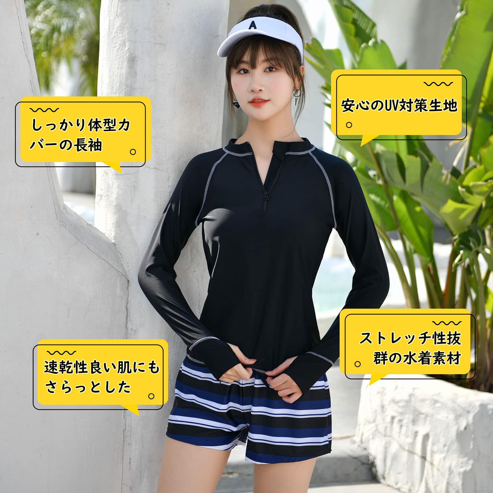 ZHPUAT『水着レディースタンキニ5点セット』