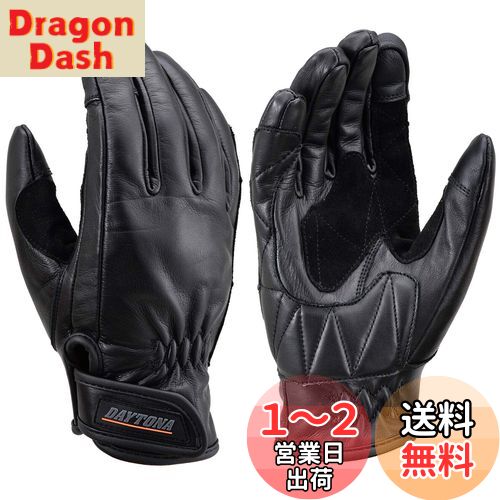 デイトナ(Daytona) バイク用 グローブ 春夏秋冬 本革(牛革) スマホ対応 カウレザー スタンダードグローブ HBG-109 ブラック Sサイズ 17739