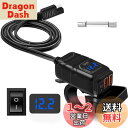 バイクUSB電源 バイク用 USB 防水 急速充電 【2USBポート出力 電源スイッチ 電圧計】SAE ニューズ 多重保護 DC12V-24V バイク 大型バイ...