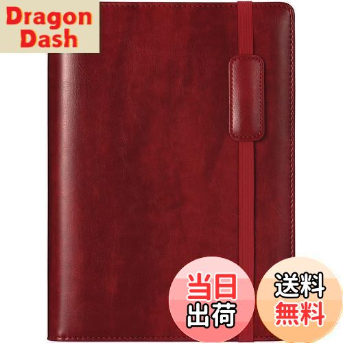 【送料無料】【RIHUA】 システム手帳 A5 手帳 6穴リング スケジュール帳 カバー リフィル付き 革メモ帳 カード収納 ノート システム手帳 手帳カバー ...