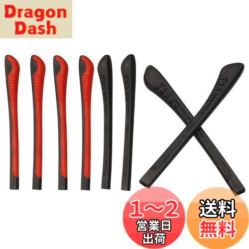楽天DragonDash楽天市場店【送料無料】[PATIKIL] メガネエンドチップ 4ペア 眼鏡 アンチスリップ イヤーソックスピース チューブスリーブ シリコーン 角型薄型金属眼鏡脚用 スタイル4 ブラック レッド