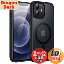 JEDirect iPhone 12/12 Pro 6.1インチ用 マグネット ケース MagSafeに対応 半透明のマット背面 薄型 耐衝撃 カバー (ブラッ...