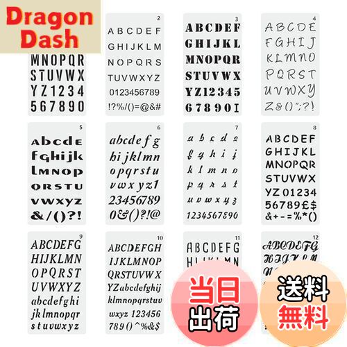【送料無料】YFFSFDC ステンシルシートアルファベット数字製図看板の作成メッセージ ジャーナルカード 描画テンプレート大文字小文字DIY絵画塗装道具繰り返し...