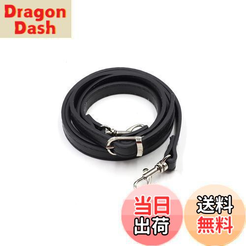 【送料無料】[YINKE] ショルダーストラップ ショルダー バッグ カバン レザー ショルダーベルト 調節可能 ショルダーバッグ ひも バッグ修理 交換用 持ち手ストラップ ショルダースト 単品 ラップ バッグ用 約120cm… (ブラック+シルバーバックル)