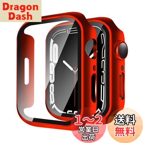 【2枚】YUGYUG 対応 Apple Watch 9/8/7 41mm ケース アップルウォッチ9/8/7 41mm ケース PC素材 アップルウォッチ カバー ガラスフィルム 一体型 日本旭硝子材 二重構造 Apple Watch カバー 全面保護 強化ガラス キズ防止(41mm,レッド) 【2枚】YUGYUG 対応 Apple Watch 9/8/7 41mm ケース アップルウォッチ9/8/7 41mm ケース PC素材 アップルウォッチ カバー ガラスフィルム 一体型 日本旭硝子材 二重構造 Apple Watch カバー 全面保護 強化ガラス キズ防止(41mm,レッド)