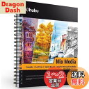 Ohuhu スケッチブック 画用紙 200gsm 294mm×243mm 62枚 ミックスメディアスケッチブック スパイラルリング ミシン目付 色鉛筆/マーカー...
