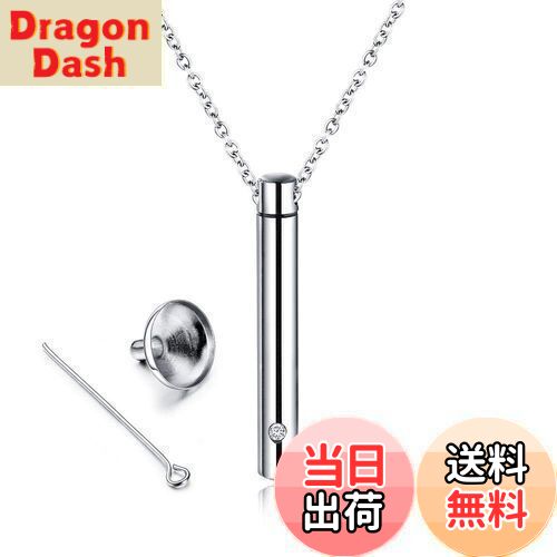 【送料無料】Yoursfs 遺骨ペンダント ネックレス ステンレス鋼 筒型 メモリアル 遺骨入れ 防水 ジルコニア ネックレス 遺灰 ネックレス 手元供養 メン...