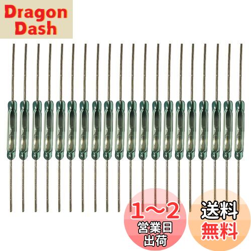 Kiligen 20個リードスイッチリード接点ノーマルオープン（N/O）磁気誘導スイッチ（2mm×14mm）
