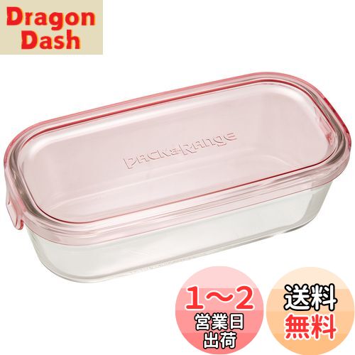 イワキ 耐熱ガラス 保存容器 ピンク 長方形 M 500ml パック&レンジ KC3246N-P