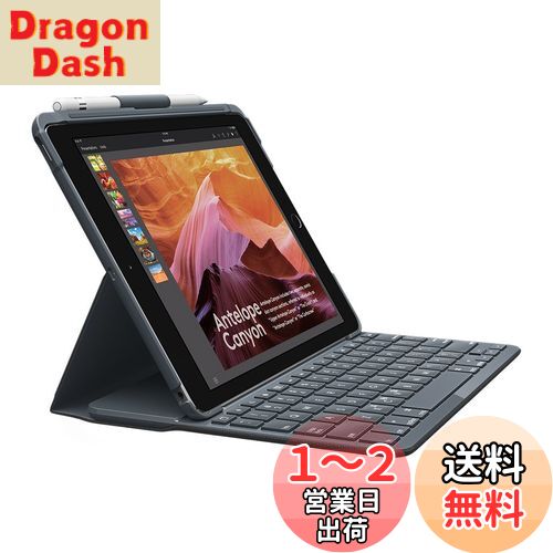 ロジクール iPad用 キーボード iK1053BK ブラック Bluetooth キーボード一体型ケース iPad 第5世代及び第6世代対応 電池寿命最大4年間 SLIM FOLIO 国内正規品 2年間メーカー保証
