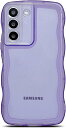 QLTYPRI Galaxy S21 ケース クリア TPU カバー ウェーブ おしゃれ 韓国 可愛い 透明 薄型 軽量 耐衝撃 滑り止め (SC-51B / SCG09) スマホケース ワイヤレス充電対応 ストラップホール付き ギャラクシーS21 ケース 6.2インチ 対応 - パープル