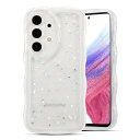 QLTYPRI Galaxy A53 5G ケース クリア TPU カバー ウェーブ おしゃれ 韓国 可愛い ウェーブ グリッター 透明 薄型 軽量 耐衝撃 滑り止め (SC-53C / SCG15) スマホケース ワイヤレス充電対応 ストラップホール付き ギャラクシーA53 ケース 6.5インチ 対応 - クリア