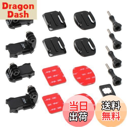 【送料無料】HSU ヘルメットマウント 16 in 1 gopro用アダプター ネジ アクションカメラマウントキット..