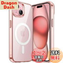 JETech iPhone 15 6.1インチ用 マグネット ケース MagSafe ワイヤレス充電対応 衝撃吸収 バンパーカバー 傷つけ防止 透明バック (ピ...