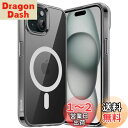 JETech iPhone 15 6.1インチ用 マグネット ケース MagSafe ワイヤレス充電対応 衝撃吸収 バンパーカバー 傷つけ防止 透明バック (ブ...