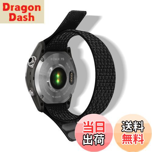 【送料無料】[HeeNia] QuickFit 22mm 対応バンド Garmin Descent G2/Garmin Tactix 8 47mm/Fenix 8 47mm/Fenix E 47mm/Fenix 7 Pro Solarスポーツバンド ナイロン交換バンド軽量 ガーミン ベルトFenix 7 Pro/7/6/5/6 Pro用 (ブラック)