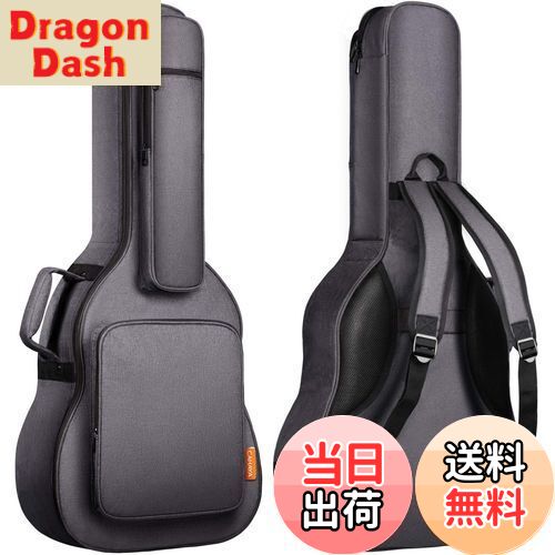 【送料無料】CAHAYA アコースティックギター ギグバッグ ネックピロー付き 18mmスポンジ (特許番号No 007468509-0002) アコギギター セミハード ギターケース 5つの大容量ポケット 肩掛け 手提げ 高端バッグ (グレー) CY0176