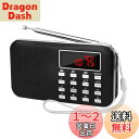 LEFON 充電式 多機能 AM FMポケットラジオ USB.microSDカード対応 MP3プレーヤー LEDライト ポータブルラジオ (黒い)