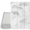 Dadanism 第9/8/7世代 アップル iPad 10.2インチ 2021/2020/2019モデル 半透明 カバー スタンドケース オートスリープ機能 軽量 薄型 PU+PC マイクロファイバー裏地 耐久性 全面保護 White Marble(2)