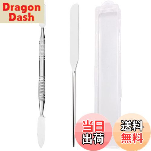 【送料無料】EUSTACEスパチュラ メイク ステンレス 2点セット 化粧品ツール メイクアップスパチュラ コンシーラー ファンデーション アイシャドウ メタルメイクスパチュラ