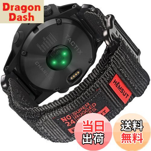 【送料無料】GARMIN ガーミンベルト 22MMナイロンスポーツバンド Garmin Fenix 7 Solar / Fenix 7 Sapphire Solar / EPIX 2 / Fenix 5 / Fenix 5 Plus / Instinct / MARQ Expedition / Athlete / Driverなどに対応 アップグレードされたコネクタ ガーミンのクイックフィットv